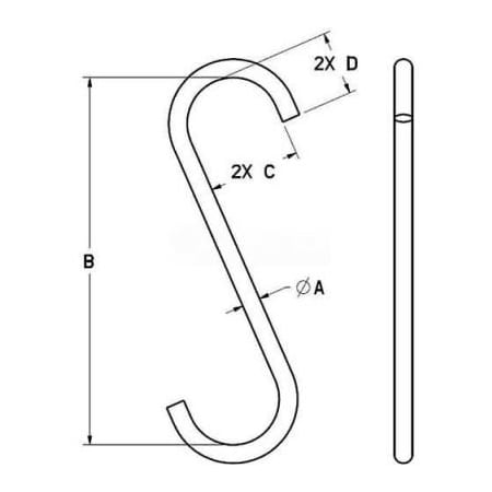 Machining & Welding By Olsen M&W 1/4" Style A S-hook 14189